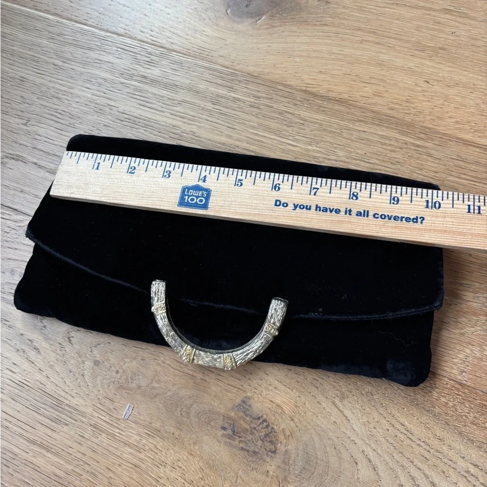 Vintage black velvet fold over clutch